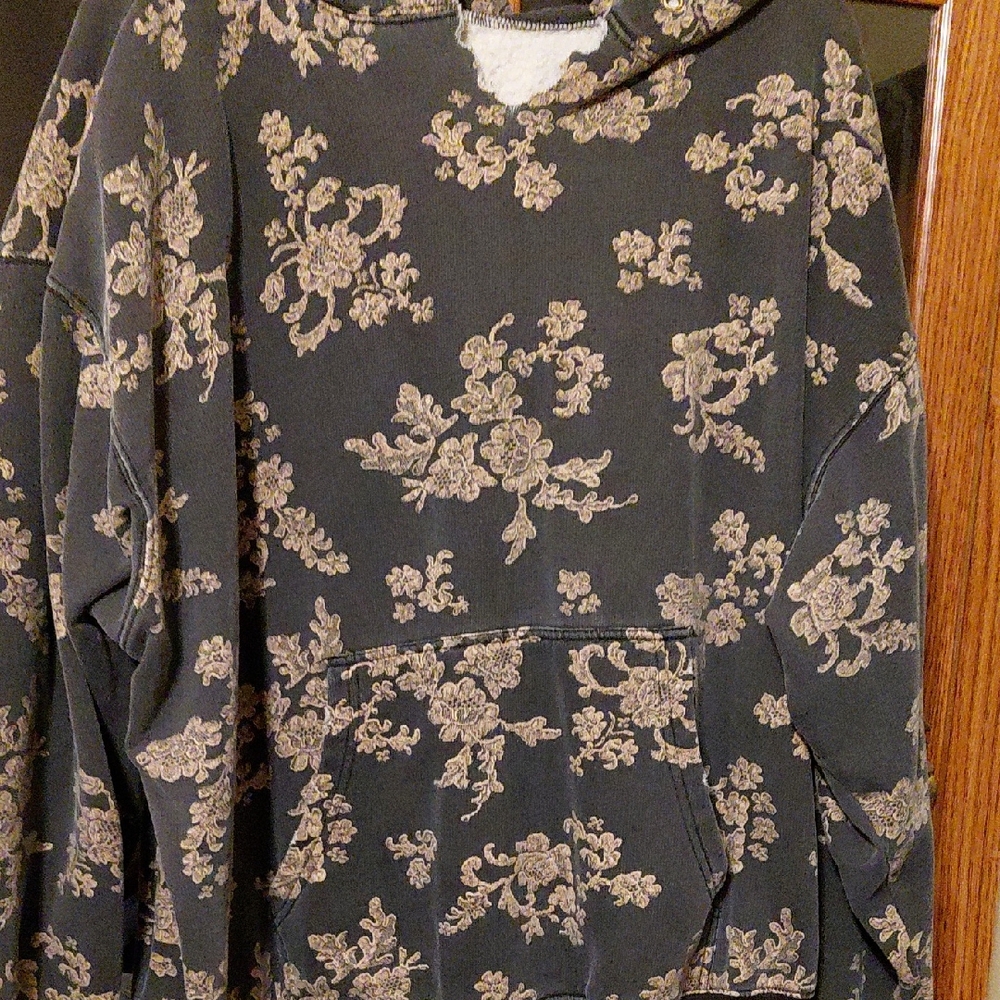 We The Free Black Floral Hoodie